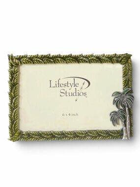 Lifestyle Studios Green Enamel Silver Palm Tree Picture Frame 6x4